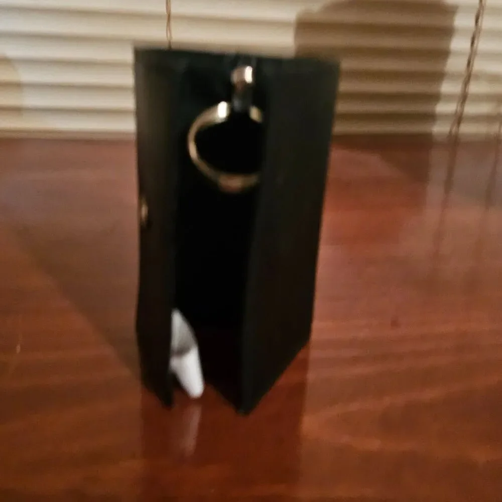 Men's Synthetic Leather Bifold Keyring Holder Small Thin Wallet Black